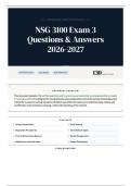 NSG 3100 Exam 3 Questions & Answers 2026-2027