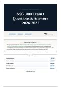 NSG 3100 Exam 1 Questions & Answers 2026-2027