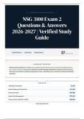 NSG 3100 Exam 2 Questions & Answers 2026-2027 Verified Study Guide