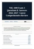 NSG 3100 Exam 3 Questions & Answers 2026-2027 Latest Comprehensive Review