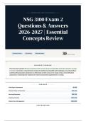 NSG 3100 Exam 2 Questions & Answers 2026-2027 Essential Concepts Review