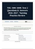 NSG 3100 3100L Test 2 Questions & Answers 2026-2027 Nursing Practice Review