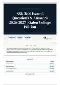 NSG 3100 Exam 1 Questions & Answers 2026-2027 Galen College Edition
