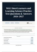 WGU D664 Learners and Learning Science Practice Test Questions & Answers 2026-2027