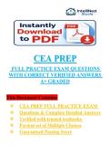 CEA PREP&colon; FULL PRACTICE EXAM QUESTIONS WITH CORRECT  VERIFIED ANSWERS A&plus; GRADED