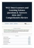 WGU D664 Learners and Learning Science Questions & Answers 2026-2027 Comprehensive Review