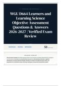 WGU D664 Learners and Learning Science Objective Assessment Questions & Answers 2026-2027 Verified Exam Review