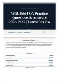 WGU D664 OA Practice Questions & Answers 2026-2027 Latest Review