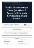 Florida Fire Instructor I Exam Questions & Answers Complete Certification Exam Review