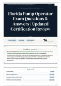 Florida Pump Operator Exam Questions & Answers Updated Certification Review