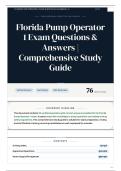 Florida Pump Operator 1 Exam Questions & Answers Comprehensive Study Guide
