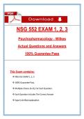 NSG 552 Exams 1&comma; 2 & 3 &ndash; Psychopharmacology &lpar;Latest 2026&sol;2027 Update&rpar; Actual Questions & Answers &lpar;Wilkes University&rpar;