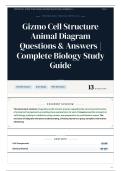 Gizmo Cell Structure Animal Diagram Questions & Answers Complete Biology Study Guide