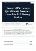 Gizmo Cell Structures Questions & Answers Complete Cell Biology Review