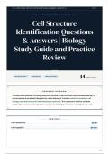 Cell Structure Identification Questions & Answers Biology Study Guide and Practice Review