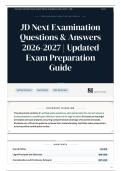 JD Next Examination Questions & Answers 2026-2027 Updated Exam Preparation Guide