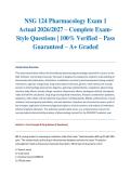 NSG 124 Pharmacology Exam 1 Actual 2026&sol;2027 &ndash; Complete Exam-Style Questions &vert; 100&percnt; Verified &ndash; Pass Guaranteed &ndash; A&plus; Graded&NewLine;