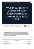 WGU D152 Objective Assessment Study Guide Questions & Answers 2026-2027 WGU