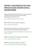 PROPHECY CORE MANDATORY PART III FINAL&NewLine;PAPER 2026 SOLVED QUESTIONS AND FULL&NewLine;SOLUTION UPDATED