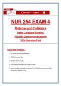 Galen NUR 254 Exam 4 &lpar;Latest 2026&sol;2027 Update&rpar; Maternal and Pediatrics&comma; Questions and Answers&comma; 100&percnt; Guarantee Pass
