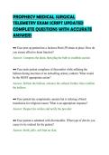 PROPHECY MEDICAL SURGICAL&NewLine;TELEMETRY EXAM SCRIPT UPDATED&NewLine;COMPLETE QUESTIONS WITH ACCURATE&NewLine;ANSWERS