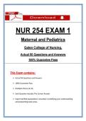 NUR 254 Exam 1 &lpar;Latest 2026&sol;2027 Update&rpar; Maternal and Pediatrics&comma; Questions and Answers - Galen College of Nursing