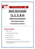 NUR 254 Exams 1&ndash;4 &lpar;Latest 2026&sol;2027 Update&rpar; Maternal and Pediatrics&comma; Questions and Answers - Galen College of Nursing