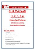 Galen NUR 254 Exams 1&ndash;4 &lpar;Latest 2026&sol;2027 Update&rpar; Maternal and Pediatrics&comma; Questions and Answers&comma; 100&percnt; Guarantee Pass