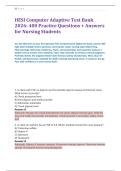 HESI Computer Adaptive Test Bank &NewLine;2026&colon; 400 Practice Questions &plus; Answers &NewLine;for Nursing Students 