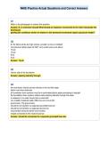 NHIE Practice Actual Questions and Correct Answers
