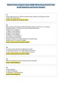 National Home Inspector Exam &lpar;NHIE&rpar; Whole House Practice Quiz&NewLine;Actual Questions and Correct Answers
