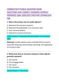 Connecticut Public Adjuster Exam Questions and Correct Answers &ndash; Comprehensive Practice Test & Study Guide