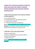 Connecticut Hoisting Equipment Operator Exam Questions and Correct Answers &ndash; Comprehensive Practice Test & Study Guide