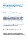 TPATC Certification Exam Prep 300 &NewLine;Q&A &vert; Transport Professional &NewLine;Advanced Trauma Course Practice &NewLine;Test with Answers 