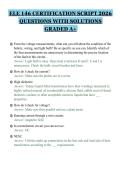 ELE 146 CERTIFICATION SCRIPT 2026&NewLine;QUESTIONS WITH SOLUTIONS&NewLine;GRADED A&plus;&NewLine;