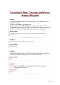 Fresenius RN Exam Questions and Correct Answers Updated&period;