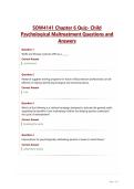 SOW4141 Chapter 6 Quiz- Child&NewLine;Psychological Maltreatment Questions and&NewLine;Answers