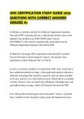 UHC CERTIFICATION STUDY GUIDE 2026&NewLine;QUESTIONS WITH CORRECT ANSWERS&NewLine;GRADED A&plus;