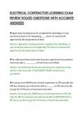 ELECTRICAL CONTRACTOR LICENSING EXAM&NewLine;REVIEW SOLVED QUESTIONS WITH ACCURATE&NewLine;ANSWERS