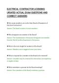 ELECTRICAL CONTRACTOR LICENSING&NewLine;UPDATED ACTUAL EXAM QUESTIONS AND&NewLine;CORRECT ANSWERS&NewLine;