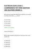 ELECTRICIAN &lpar;CUNY&rpar; EXAM C&NewLine;COMPREHENSIVE TEST PAPER QUESTIONS&NewLine;AND SOLUTIONS GRADED A&plus;