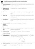 T Level Engineering and Manufacturing Exam Paper 1 Study Guide 2026&sol;2027 Accurate Questions with Correct Detailed Solutions &vert;&vert; 100&percnt; Guaranteed Pass Newest Version