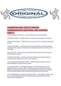 CHAMPIONS REAL ESTATE FINANCE COMPREHENSIVE QUESTIONS AND ANSWERS