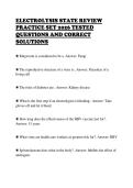 ELECTROLYSIS STATE REVIEW&NewLine;PRACTICE SET 2026 TESTED&NewLine;QUESTIONS AND CORRECT&NewLine;SOLUTIONS