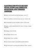 ELECTROLYSIS STATE REVIEW&NewLine;STUDY GUIDE 2026 COMPLETE&NewLine;QUESTIONS AND VERIFIED&NewLine;ANSWERS