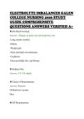ELECTROLYTE IMBALANCES GALEN&NewLine;COLLEGE NURSING 2026 STUDY&NewLine;GUIDE COMPREHENSIVE&NewLine;QUESTIONS ANSWERS VERIFIED A&plus;&NewLine;