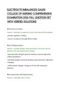 ELECTROLYTE IMBALANCES GALEN&NewLine;COLLEGE OF NURSING COMPREHENSIVE&NewLine;EXAMINATION 2026 FULL QUESTION SET&NewLine;WITH VERIFIED SOLUTIONS&NewLine;