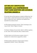 UCF BIOLOGY CERTIFICATION&NewLine;ASSESSMENT 2026 COMPREHENSIVE&NewLine;STUDY GUIDE QUESTIONS AND ACCURATE&NewLine;SOLUTIONS GRADED A&plus;