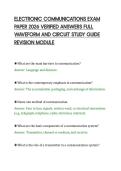ELECTRONIC COMMUNICATIONS EXAM&NewLine;PAPER 2026 VERIFIED ANSWERS FULL&NewLine;WAVEFORM AND CIRCUIT STUDY GUIDE&NewLine;REVISION MODULE&NewLine;