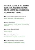 ELECTRONIC COMMUNICATIONS EXAM&NewLine;SCRIPT FINAL PAPER 2026 COMPLETE&NewLine;SOLVED QUESTIONS COMMUNICATION&NewLine;SYSTEMS INSIGHT TOOLKIT